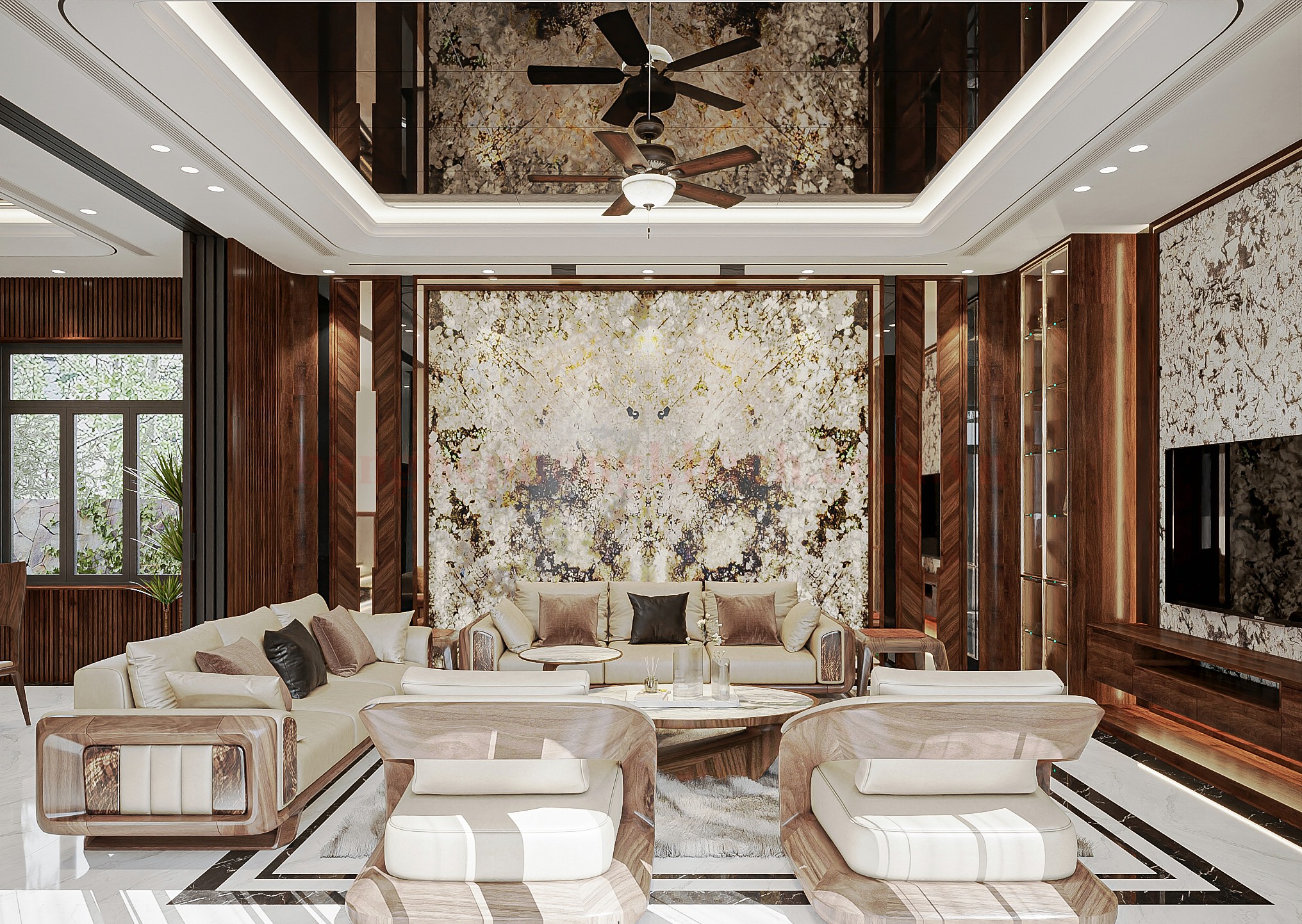 Bàn ghế gỗ Óc Chó hiện đại