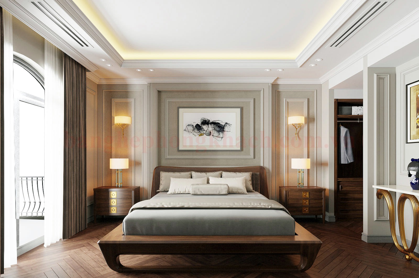 Nội thất tích hợp trong phòng ngủ master